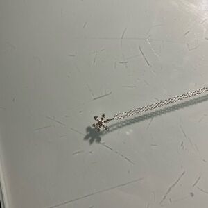 snowflake necklace 
sterling silver plated
